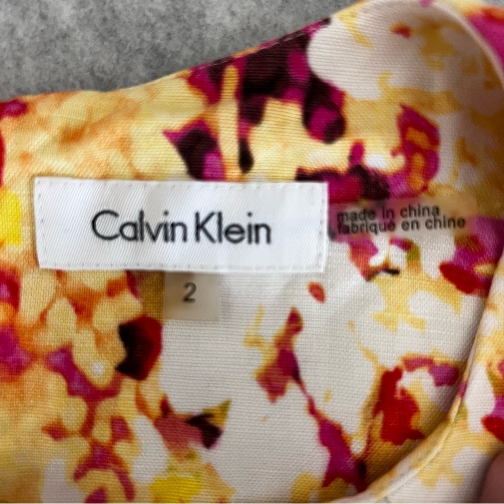 CALVIN KLEIN CAP SLEEVE SHEATH DRESS sz 2 - Picture 10 of 16